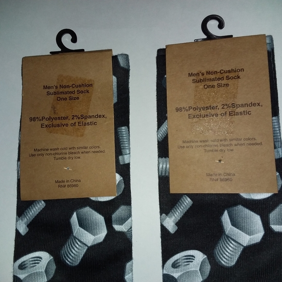 2/$10 Set of Nuts & Bolts Socks - Picture 7 of 7
